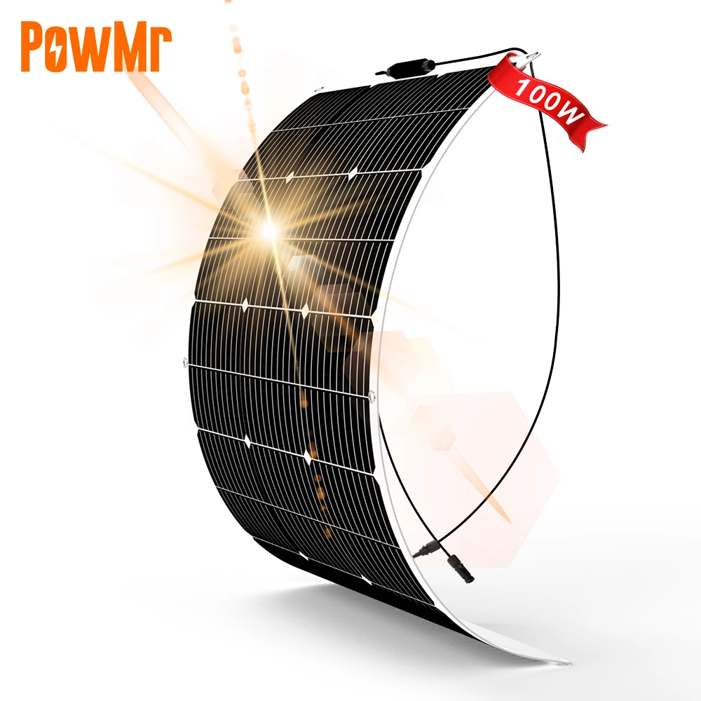 PowMr In stock 50W 600V Portable flexible solar panels Monocrystalline Silicon Solar Panels