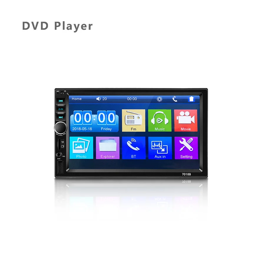 Mp5 плеер 7 дюймов емкостный сенсорный экран, Fm аудио Wifi Bt Usb двойной Din прошивка Цифровой walkie talkie Автомобильное видео Gps Android радио автомобиль обоих концах для подключения внешних устройств к автомобильной Dvd Pl