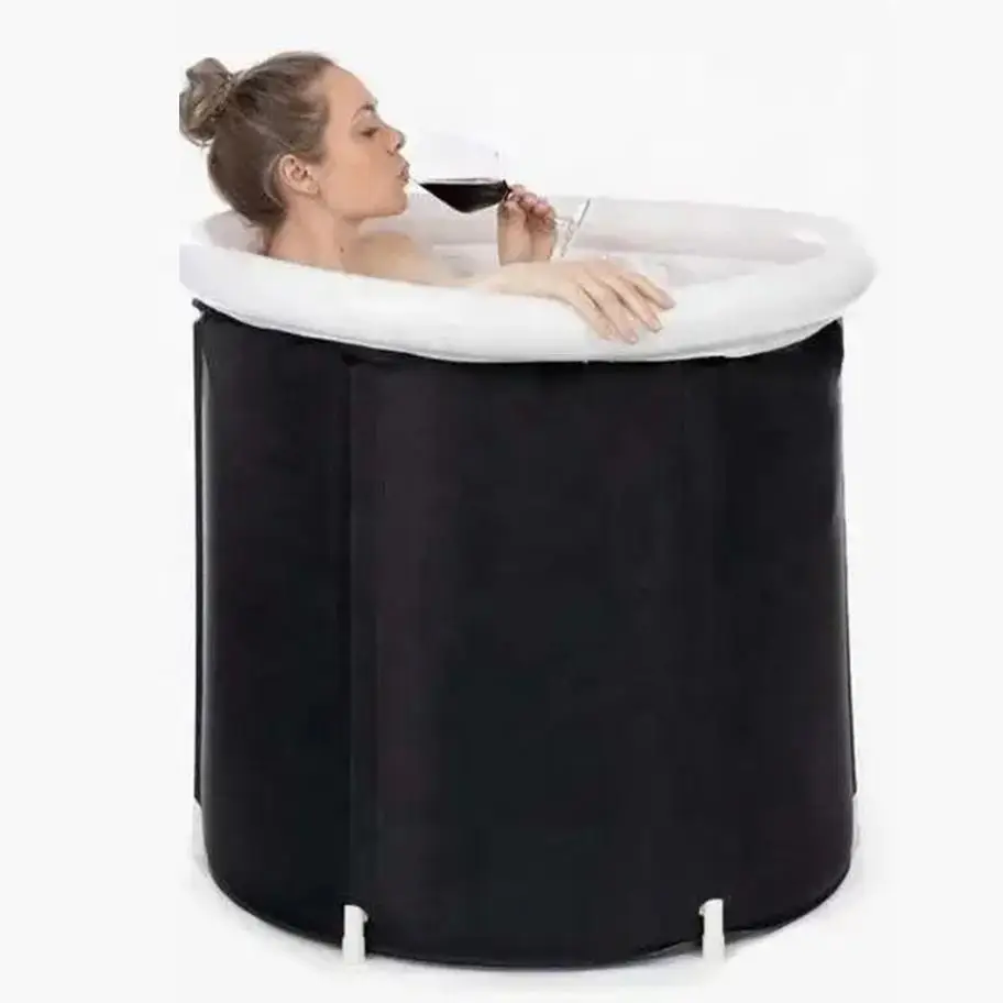 90x75cm xl Large Capacity PVC Plastic Ice-Bath-Tub Sports Portable Ice Bath Chiller Tub For Athletes Round Inflatable Ice Bath