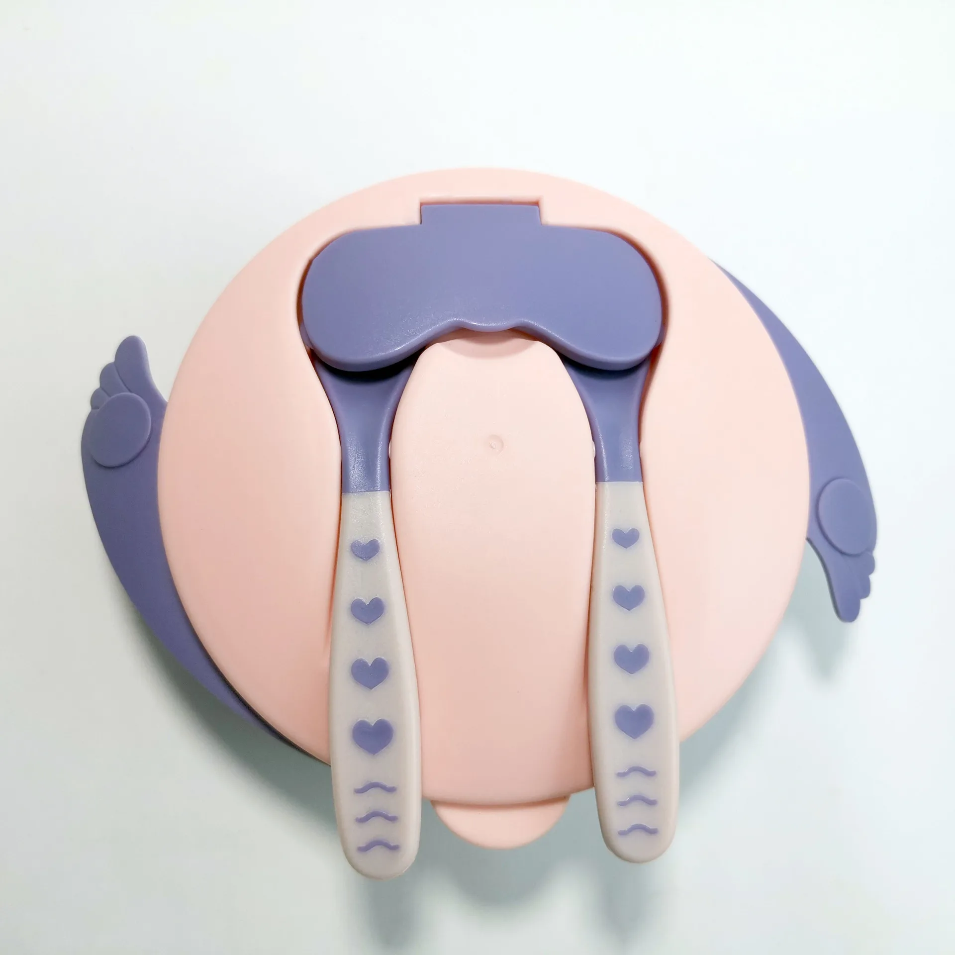 Baby Silicone Tableware Set Kids Infant Cartoon Dining Plate Bowl Spoon Fork Baby food bowl special small bowl Factory wholesale