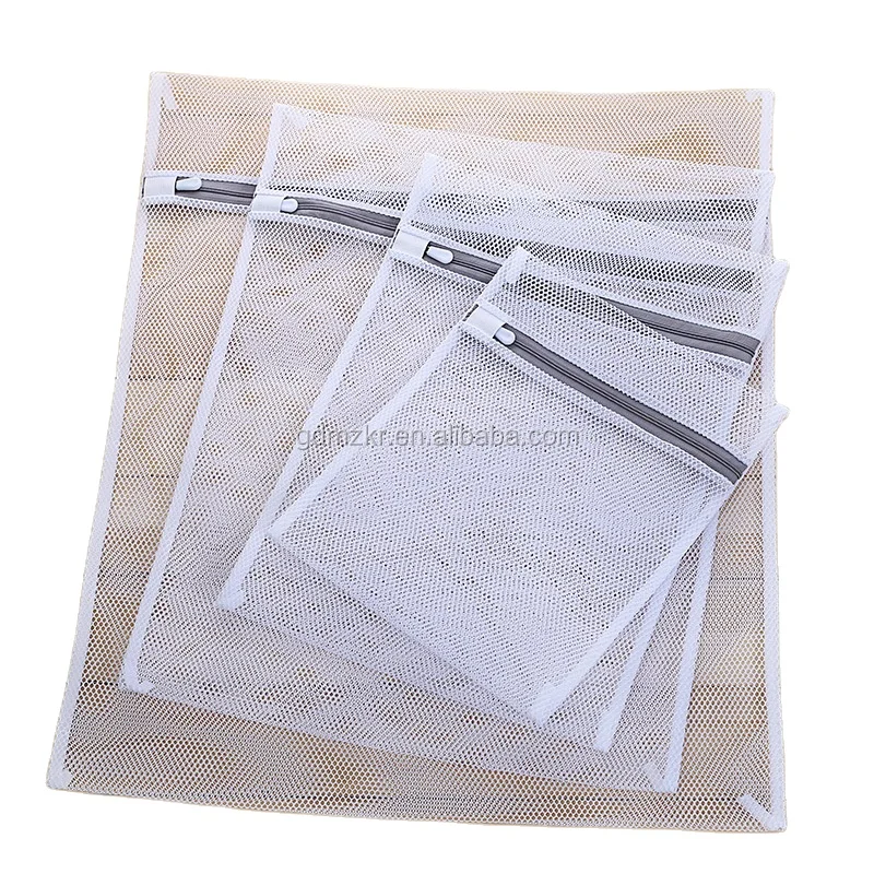 Белый недорогой полиэфирный нейлоновый сетчатый складной мешок для стирки бюстгальтеров различных размеров