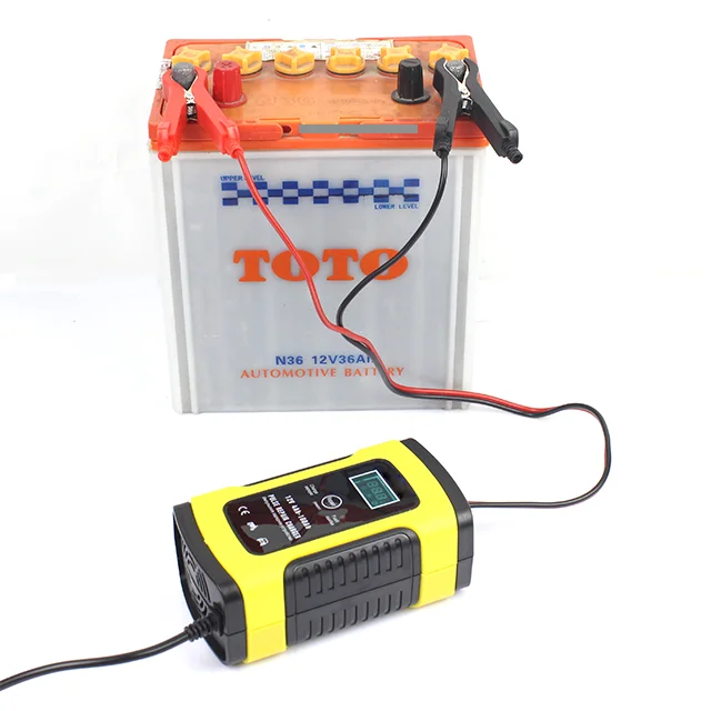 12V 5A Pulse Repair Charger with LCD Display Motorcycle Car Battery Charger  Lead Acid for Charging AGM GEL SLA and Wet Batterie