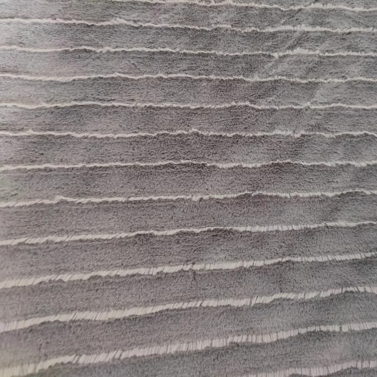 100% Polyester Knitted Jacquard Stripe Faux Rabbit Fur Fake Fur Faux Fur Fabric