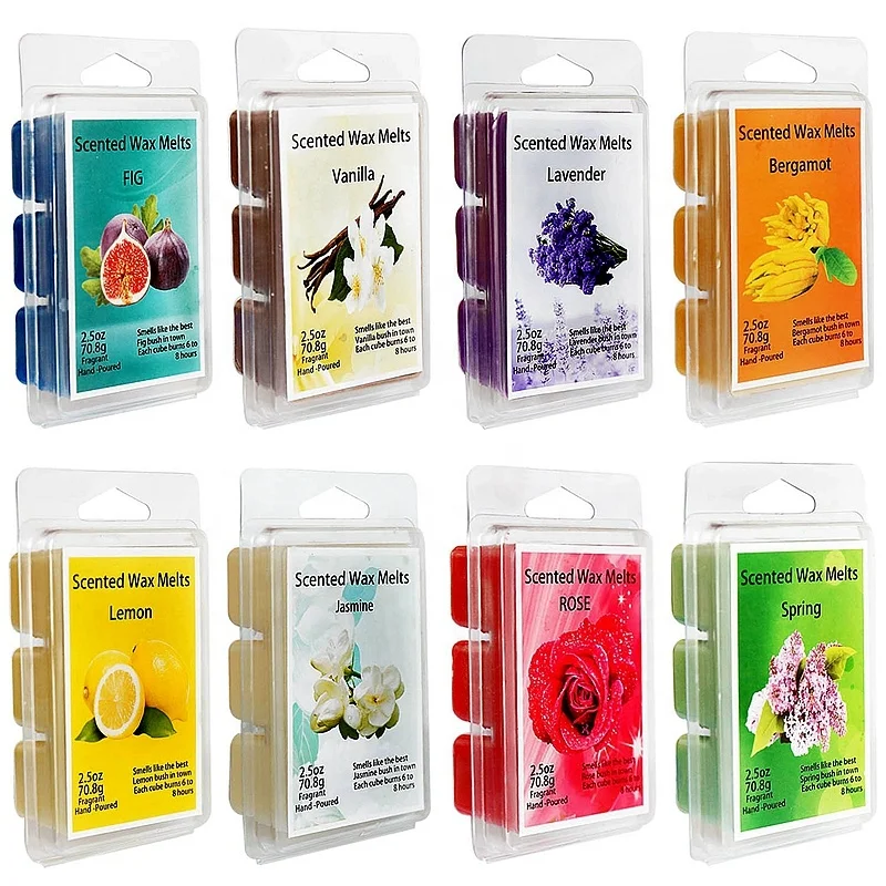 6 Cavities Plastic Blister Rectangle Shaped Wax Melt Clam Shell Candles Packaging Boxes