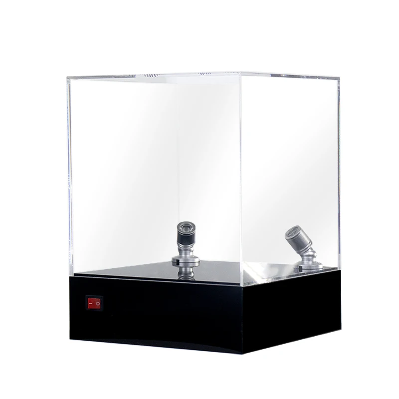 Customized Design Acrylic Transparent Clear Display Box With Led Spot Lights