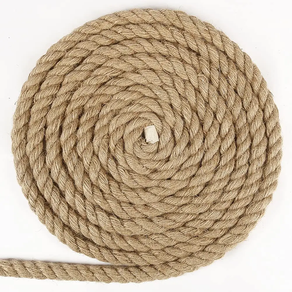 12mm 14 mm 16 mm thick heavy duty  natural  rope roll jute natural brown jute hemp rope net