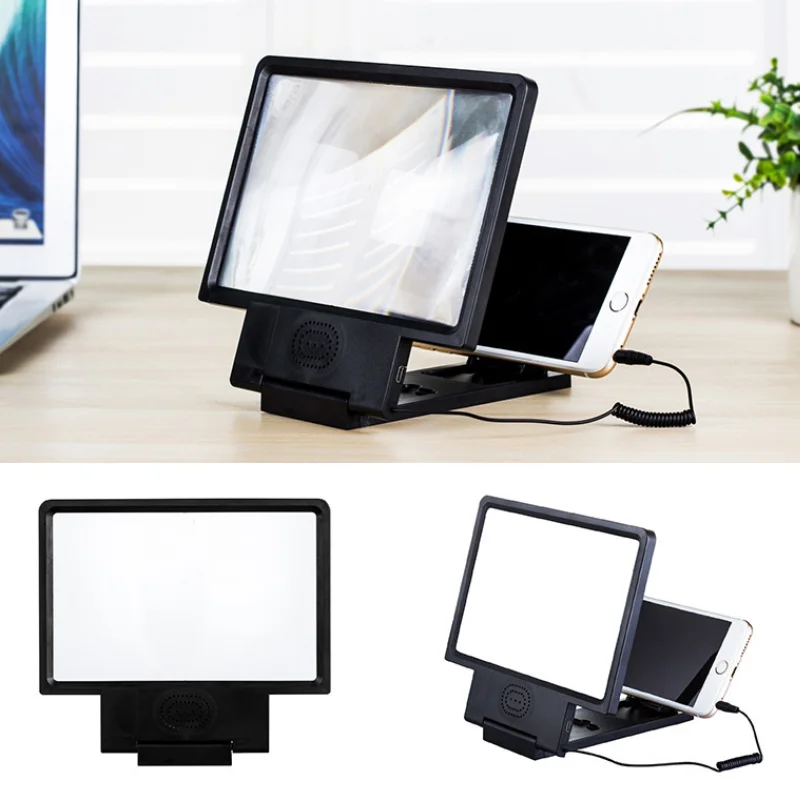 Новый складной HD 3D экран мобильного телефона плюс видео усилитель лупа с динамиком