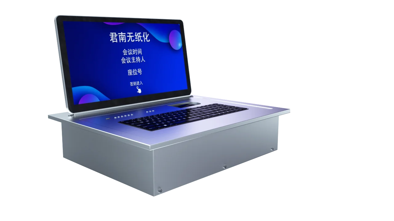 Remote control desk motorized flip up computer lcd monitor lift for  paperless office system Desktop paperless meetings