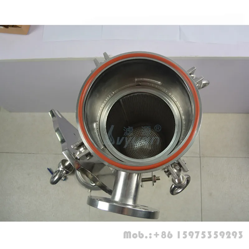SS 304 316L сталь oring 1 микрон Одиночный пакет фильтр для воды тип Корпус из нержавеющей стали с верхней в нижней части фланец дюйм