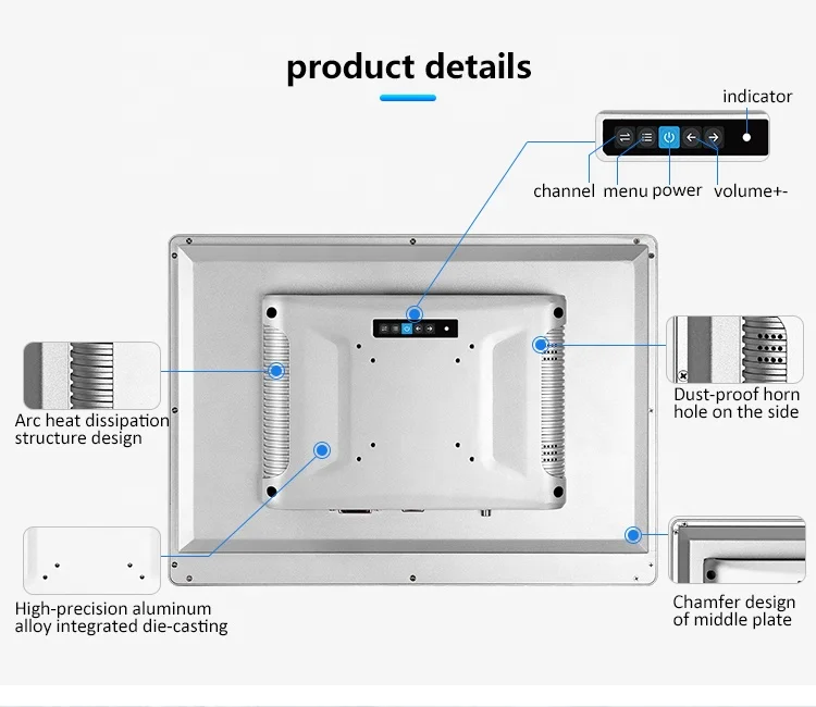 Touchthink Industrial Monitor Outdoor Sunlight Readable Ip66 Waterproof 17.3 Inch Water And Dust Proof Industrial Monitor