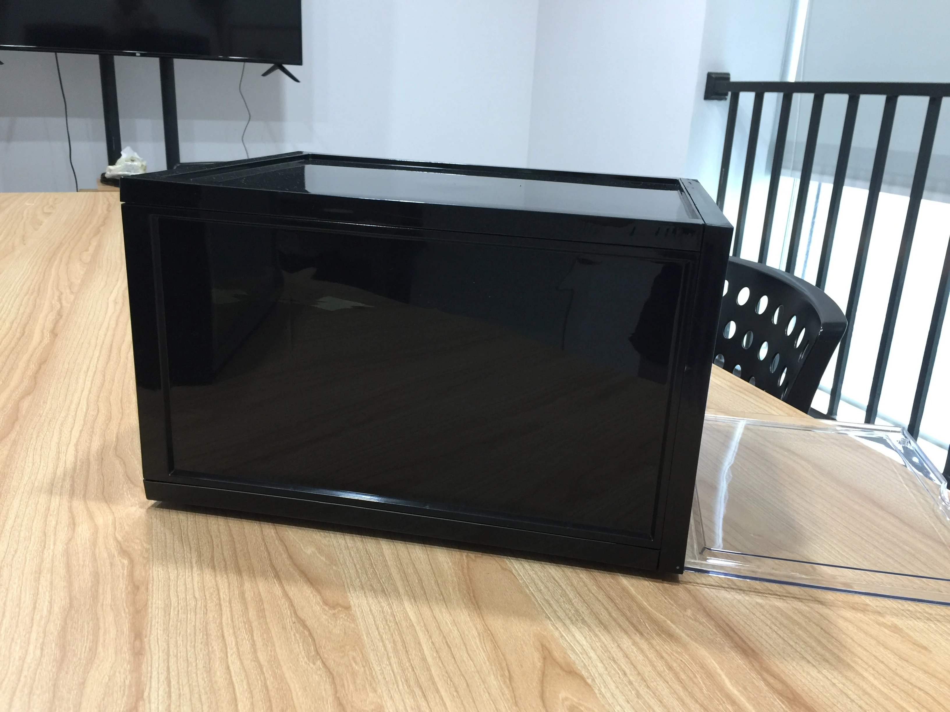 
Transparent magnetic sneaker display plastic shoe case box 