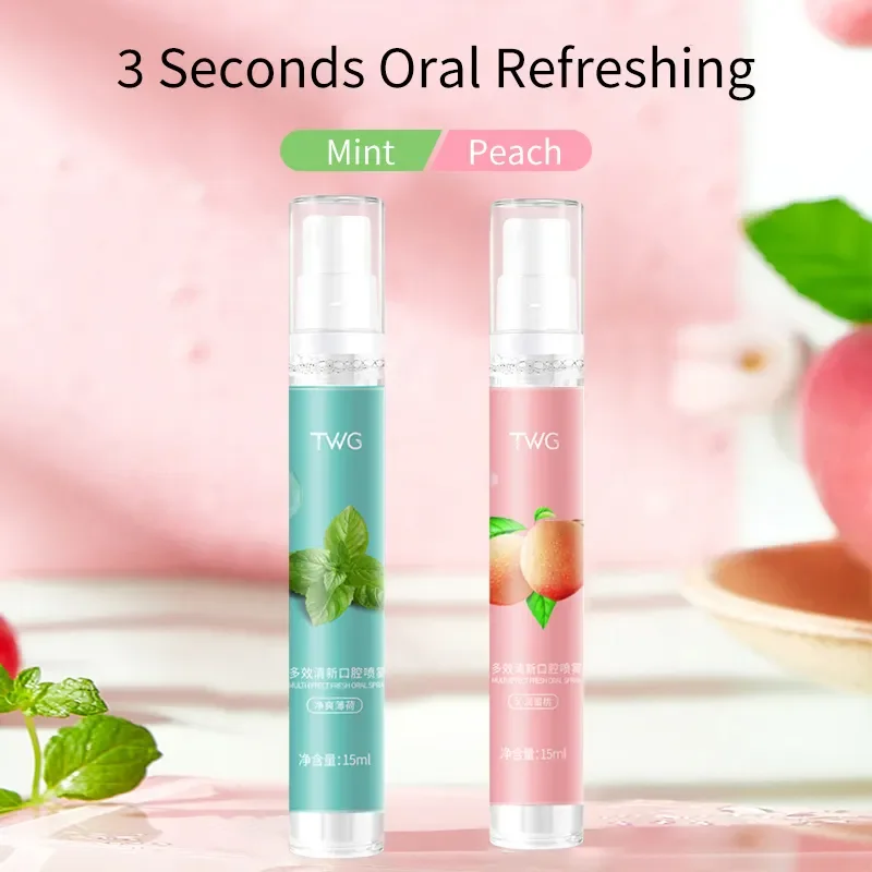Portable 15ml Oral Care Breath Spray Freshener Mint Mouth Spray for Bad Breath