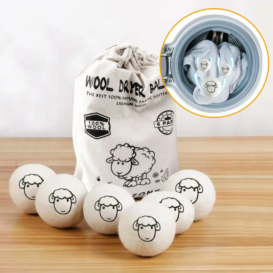 Trending Products 2024 New Arrives Bestseller Dryer Balls Laundry Ball Organic New Xl Pure 6 Pack Wool Zealand Sheep Wool