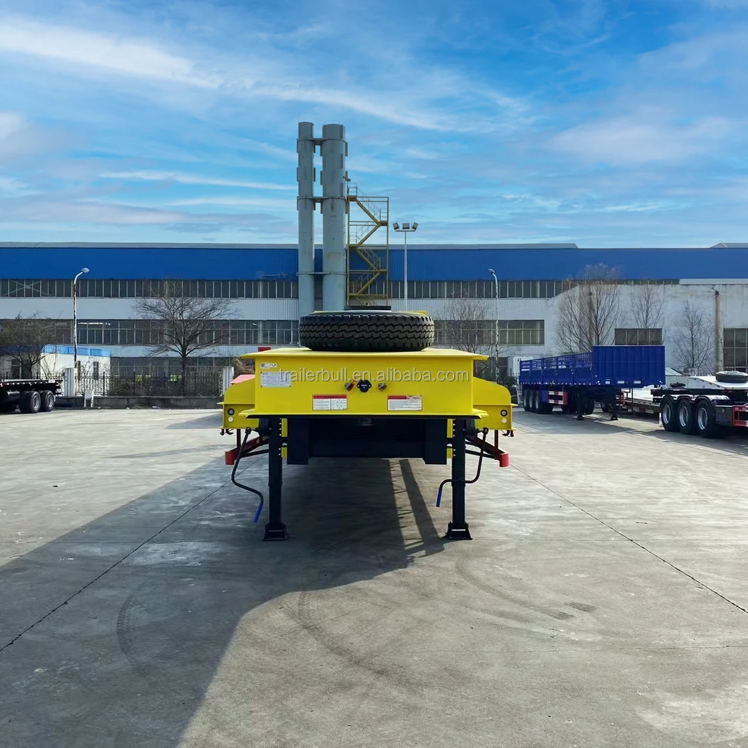 13m 60T Capacity with 3 Axles Fixed Gooseneck FGN Low Bed Trailer with 8m flat bed For Heavy Construction Machine Transit