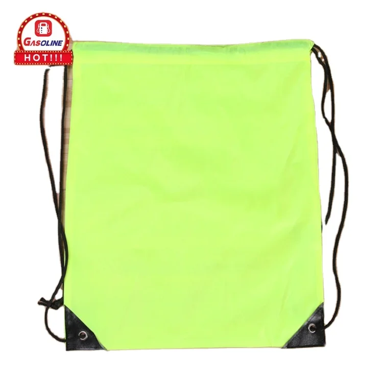 Promotional foldable reusable custom logo printed cheap foldable tote shopping drawstring polyester bag