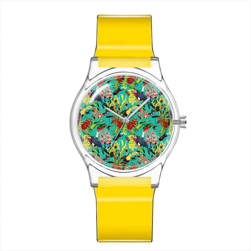 WJ-10926 Creative Harajuku Children Printed Student Watch Japanese Movement Waterproof Plastic Watches