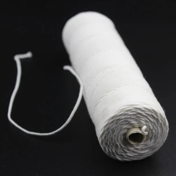 4mm Flat Braid Cotton Wick Rope for Oil Lamp Packaged in Roll for Lighting Packaging