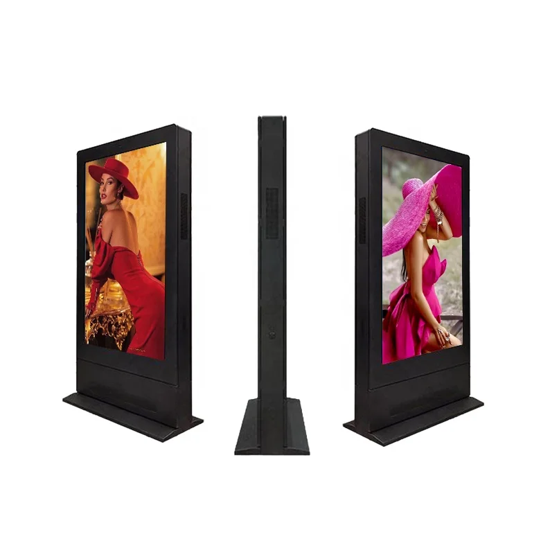 75 Inch Vertical Lcd Advertising Outdoor Dual Screen Digital Totem Two Sides Outdoor waterproof Double Side Digital Signage