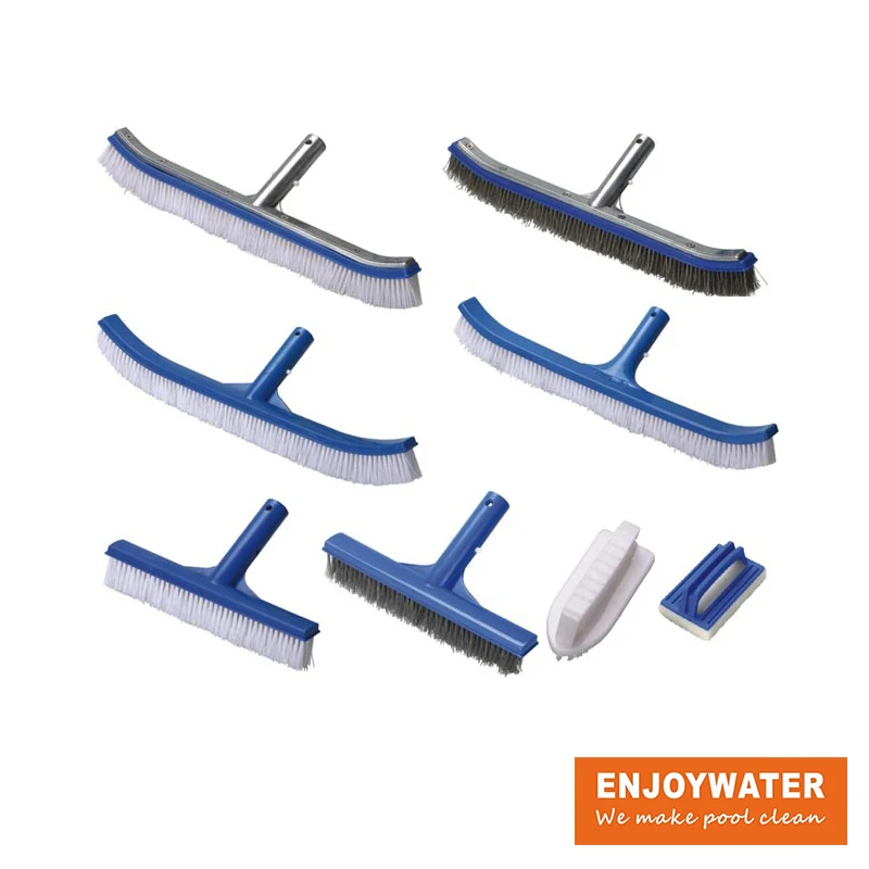 Wholesale pool Cleaning Equipment Nylon and Stainless steel mixed bristle swimming pool brush wall with alu bcak