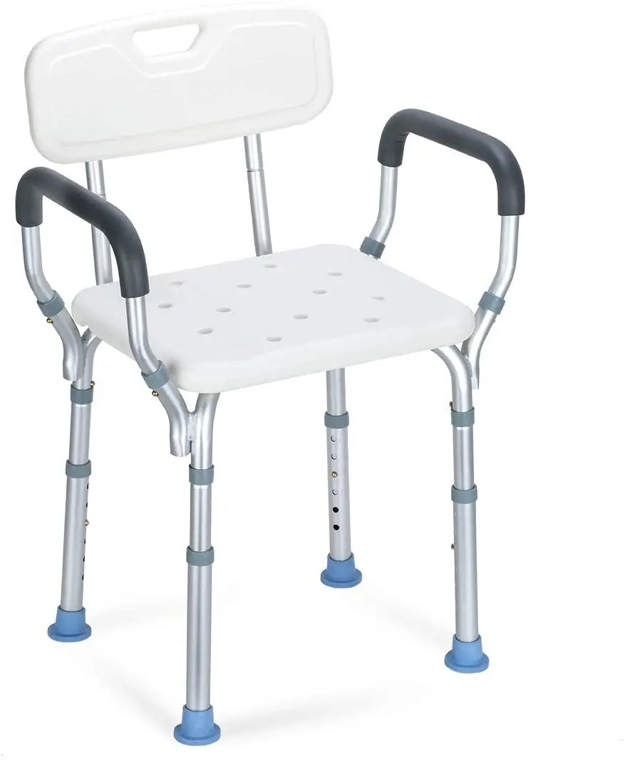 Heavy Duty Shower Chair with Back - Bathtub Chair with Arms for Handicap, Disabled, Seniors & Elderly - Adjustable Medical Bath