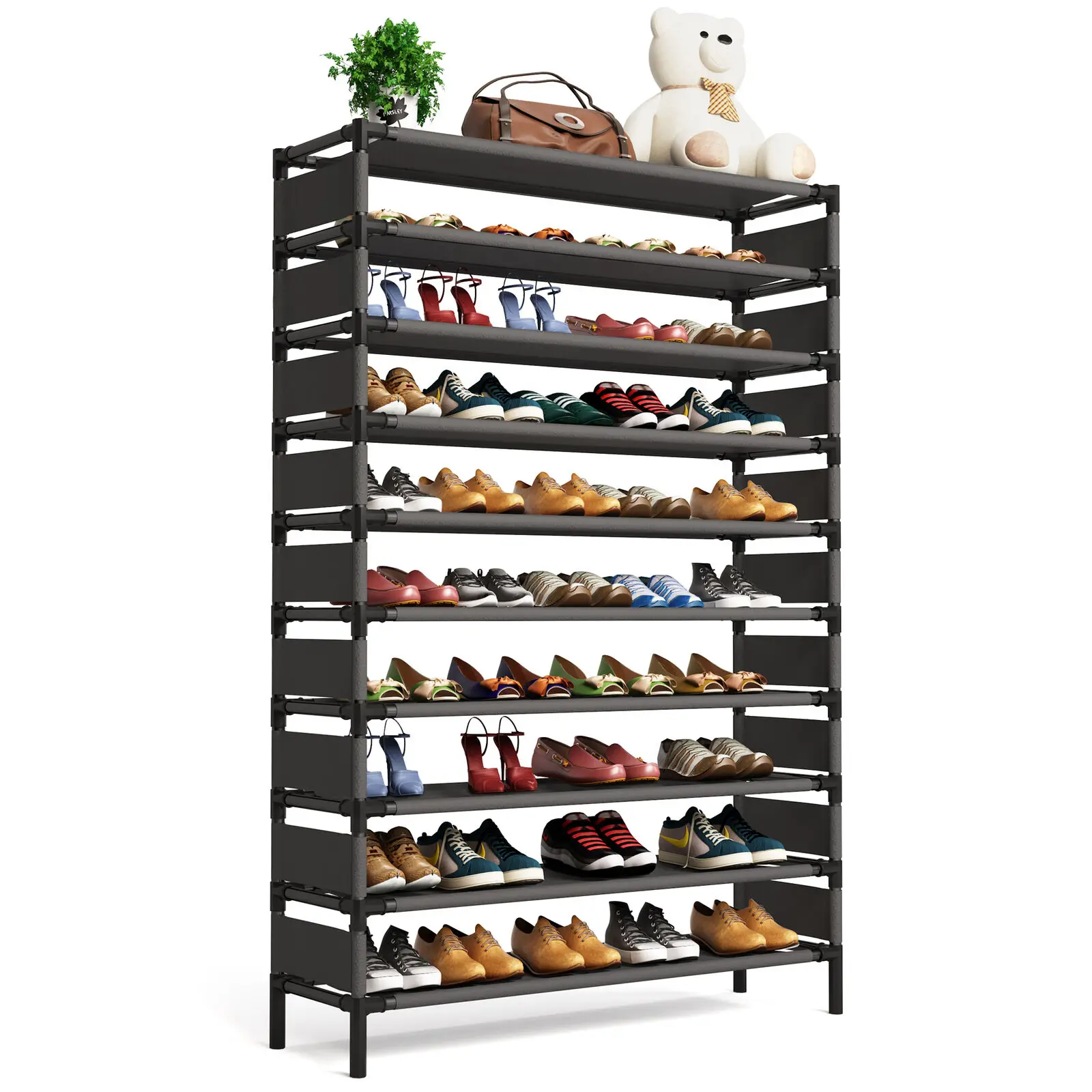 10-Tier 50 Pairs Large Capacity Metal Shoe Rack Shoe Shelf Organizer Home Furniture,Shoe Shelf Storage For Entryway