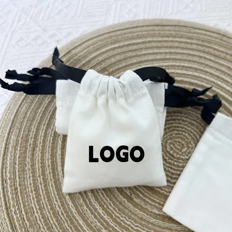 Factory Custom Drawstring Small Gift Jewelry Bag Wholesale Canvas Cotton Drawstring Shoe Bags Cloth Dust Bag