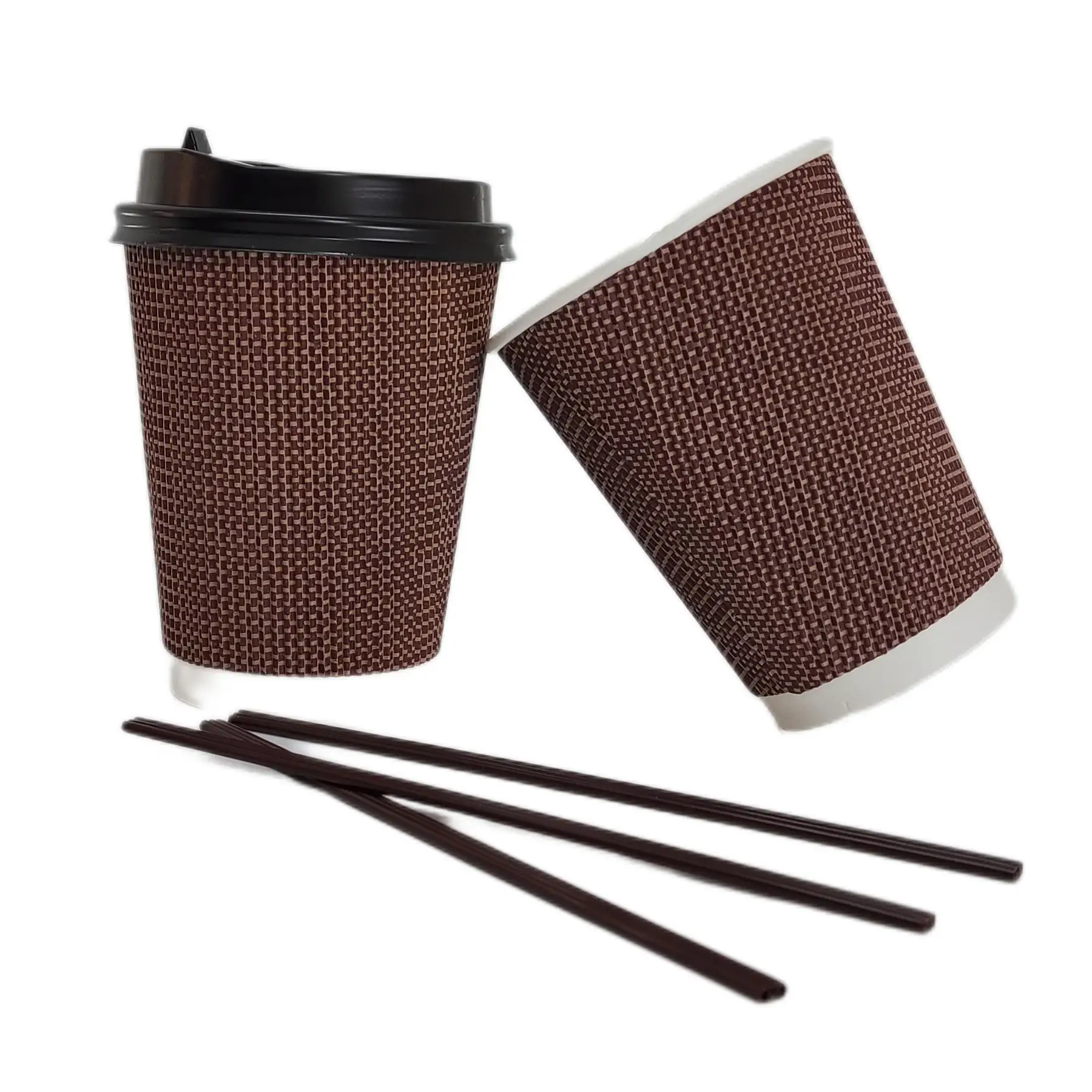 Wuhan Green Treasure Industry Coffee Paper cup Custom LOGO Full Printing Ripple Wall Match Lid Well Hot Sale