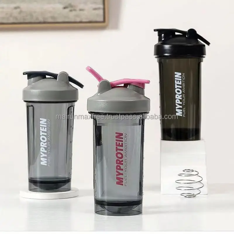 Custom Blender Plastic Classic Workout Clear Protein Shaker Bottle for GYM Fitness 500ml