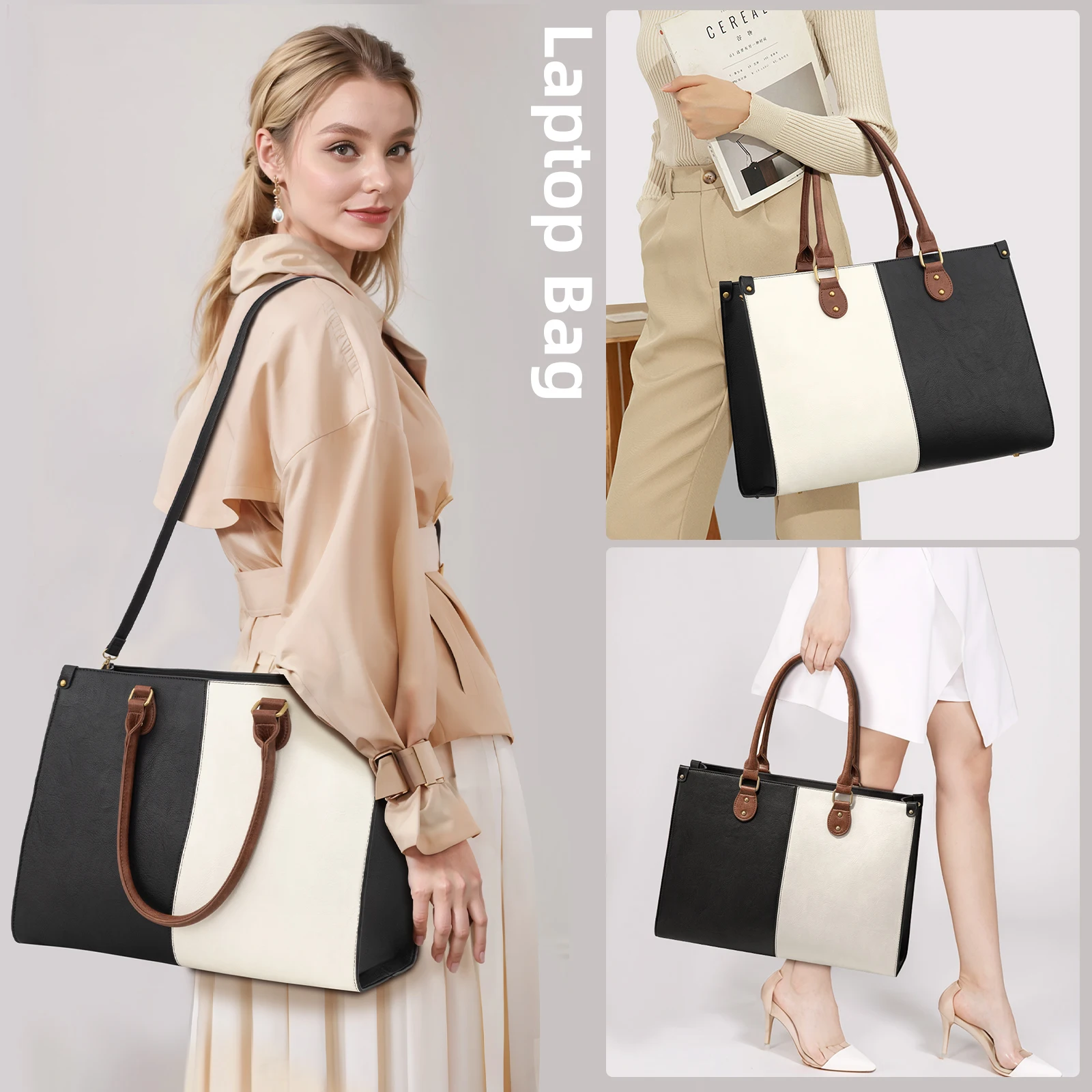 LOVEVOOK 15.6 in Wholesale New Custom 2pc Ladies Handbag Purse Bag Fashion Top Quality Leather Elegant Handbags For Women Luxury