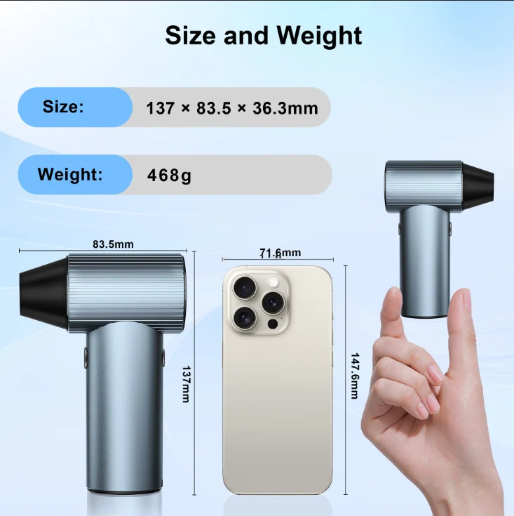 Electric blowerJet turbo fan blower machine jet fan brushless motor USB Heat-Activated compressed Air duster car use