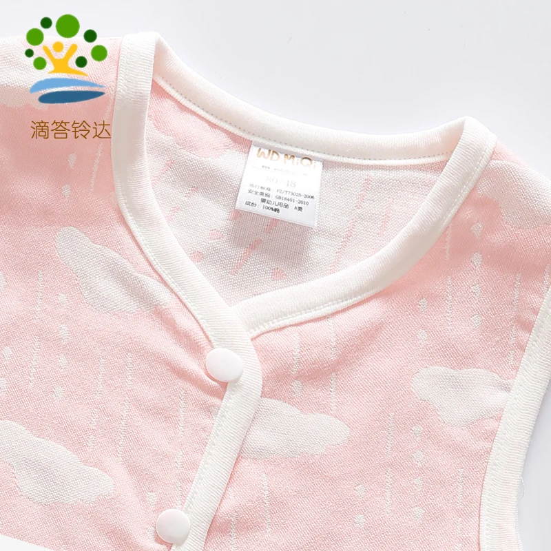 
Reversible Spring Safety Kids waistcoat Organic Cotton Sleevlees Baby 4layers Gauze Vest 