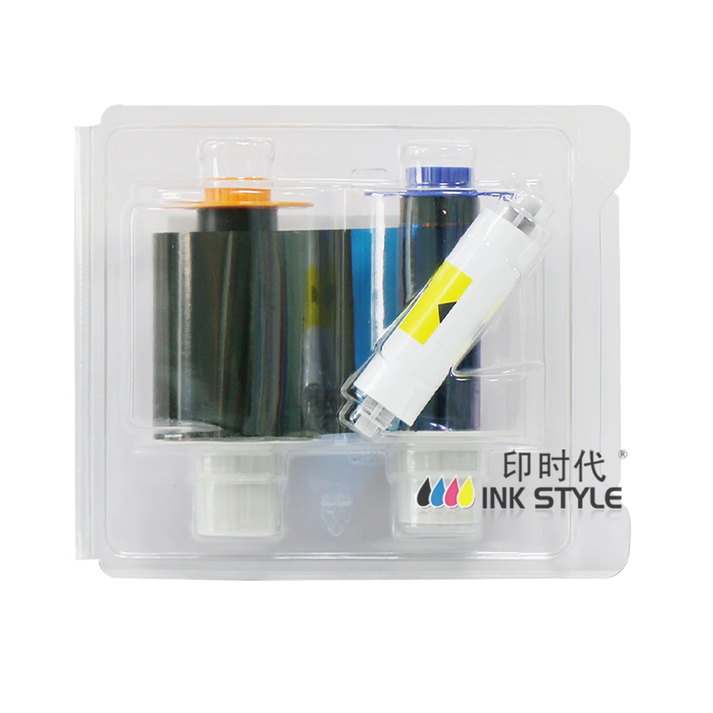 compatible for HDP5000 Fargo 075339 YMCK Color Ribbon 500images & 075338 Film 1500images