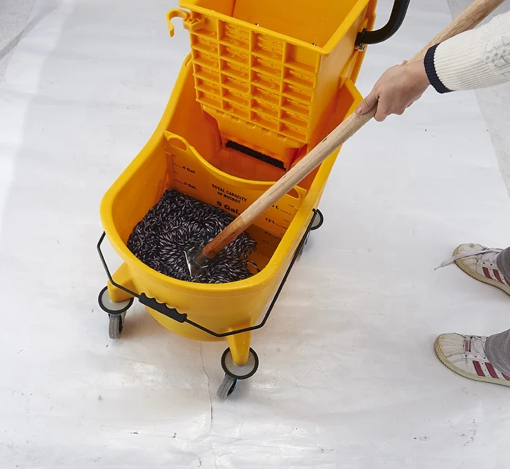 strong mop bucket with wheel and wringer for house cleaning use commercial use