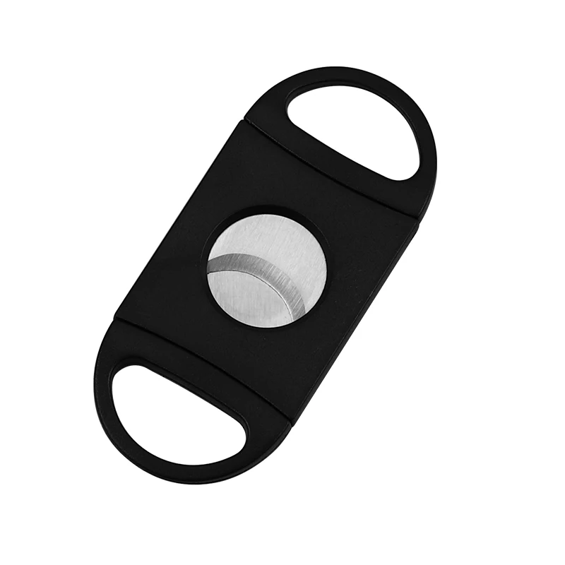 Factory stock 10% OFF Best Price Cutter Cigar Product Black Plastic Double Blade Guillotine High Quality Cutter Cigar Utensil