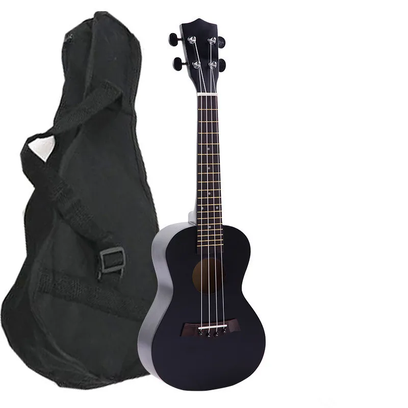 Wholesale hot selling custom logo colorful 21 inch Wood bass ukulele with bag