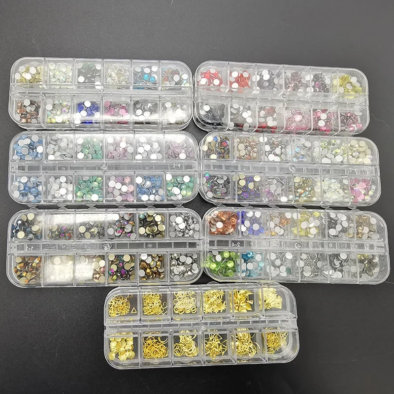 HZRcare, Прямая поставка, хрустальные бриллианты с плоской задней стороной, украшения для ногтевого дизайна, стразы, кристаллы, стеклянные стразы без горячей фиксации в коробке