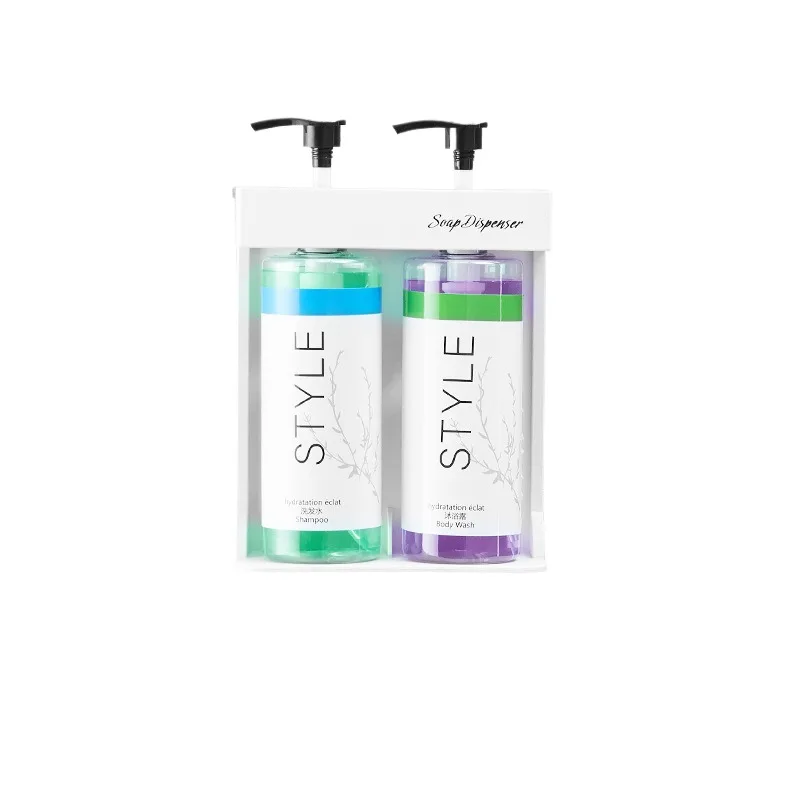 Hotel Bathroom Toilet Plastic ABS Sanitary Manual Wall Mount Shampoo Liquid Soap Dispensers