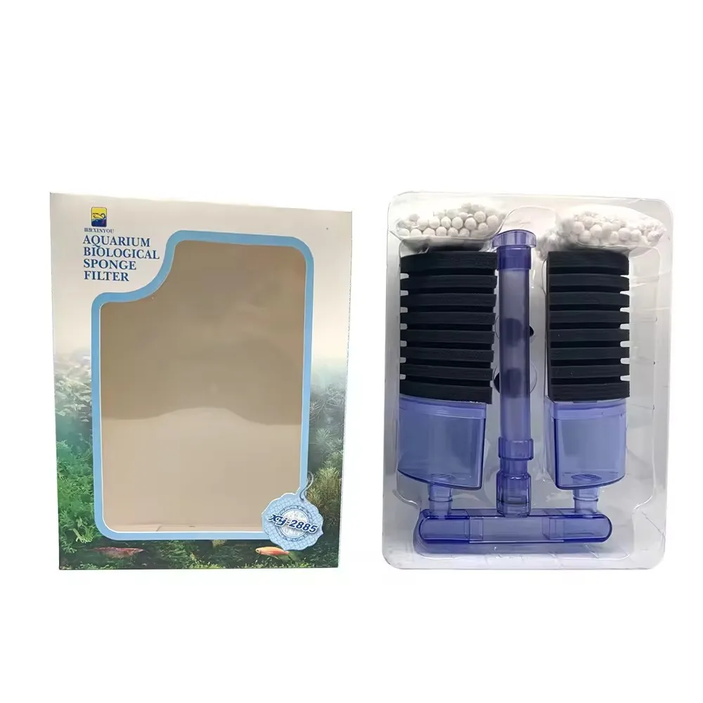 Hot Sale Xinyou XY-2885 Super Biochemical Sponge Filter for Small Fish Tank Aquarium Cleaning Filtration Decorative Accessory