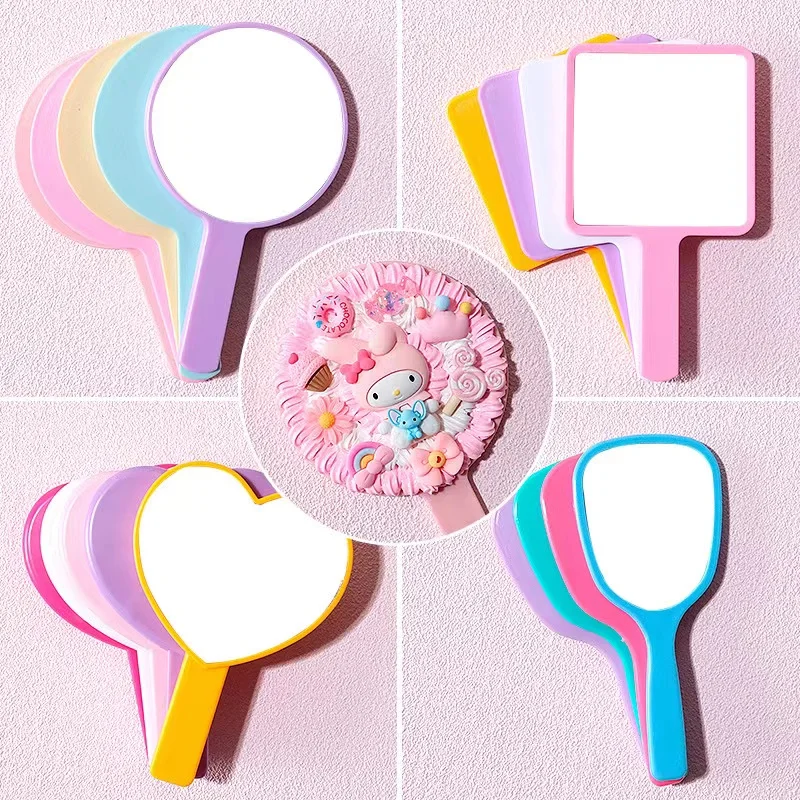 Wholesale High Quality Vanity Mirror Makeup Plastic Pocket Mini Makeup Mirror Custom Logo Heart Makeup Hand Mirror For Girls