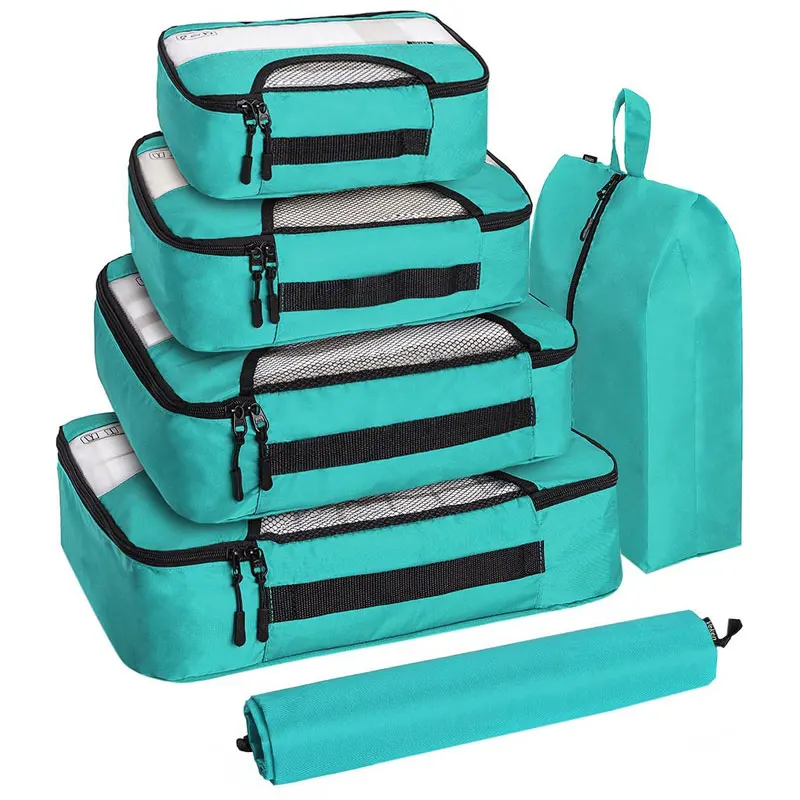 Storage Bag Set Waterproof Travel Luggage Suitcase 6 Pieces Portable Luggage Packing Cubes For Suitcases Carry On