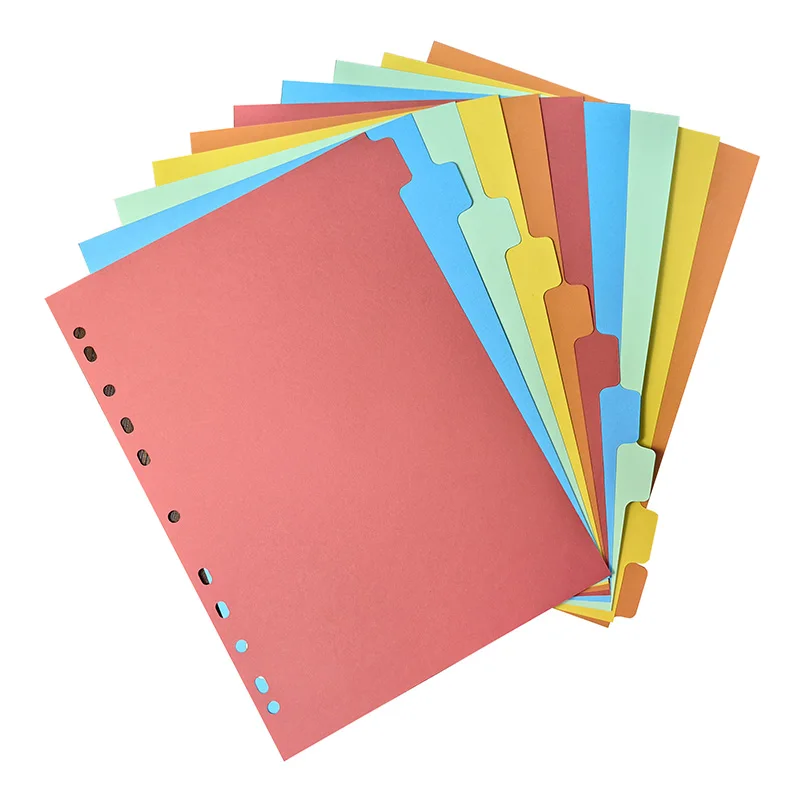Manufacturer customization colors index divider page with 10 Tabs 5 color Tabs planner Index divider pages