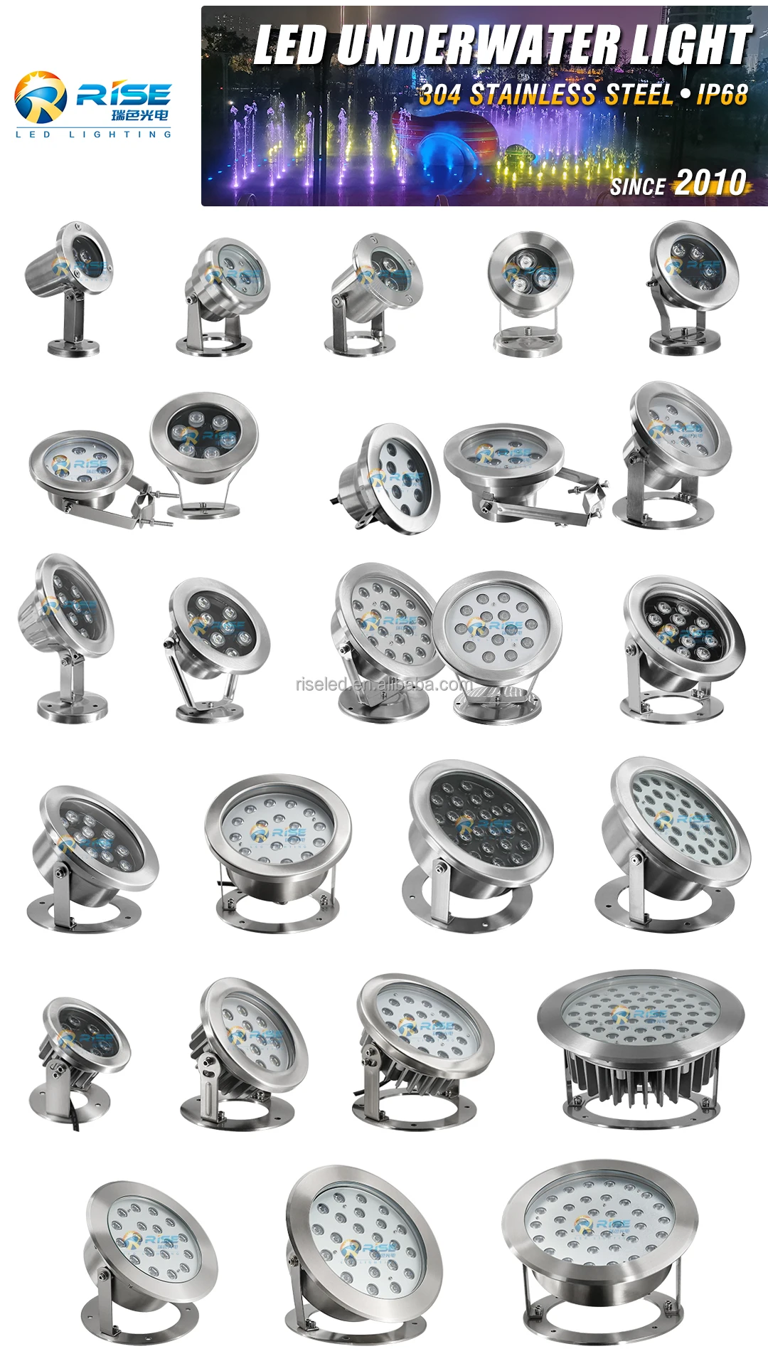 IP68 Waterproof Underwater Spotlight Swimming Pool Fountain Aquarium Landscape Lighting 6W