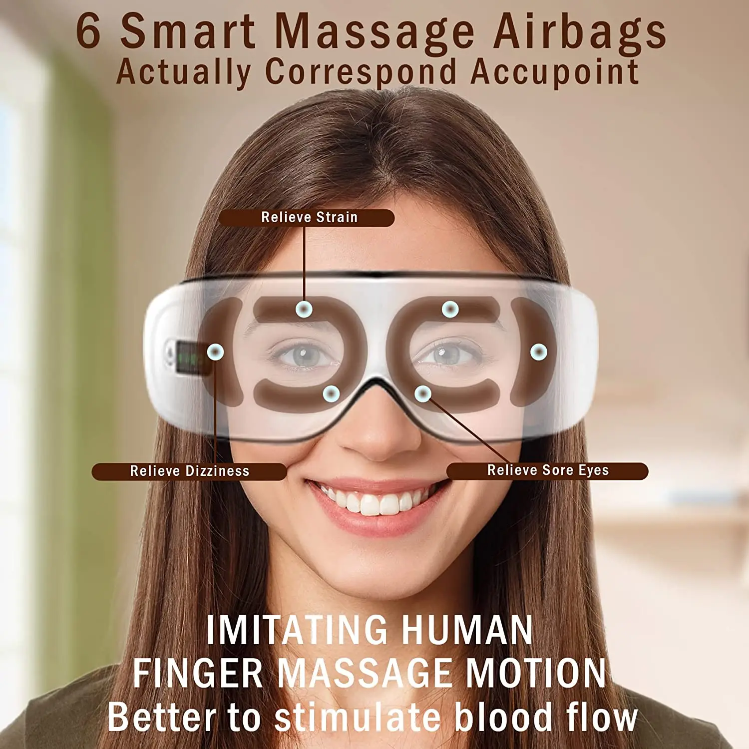Smart Vibration Wireless Rechargeable Customized Beauty  Eye Massager Apparatus Dark Circles Vibratory Eyes Care Massage