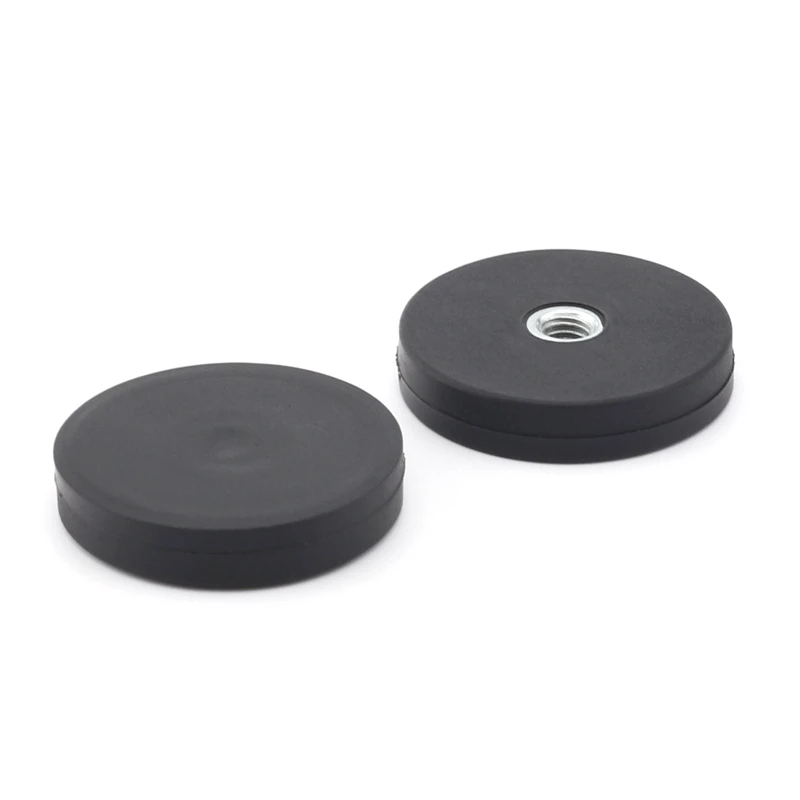 Neodymium magnet Rubber Coated Pot Magnet with Flat female thread M4 M5 M6
