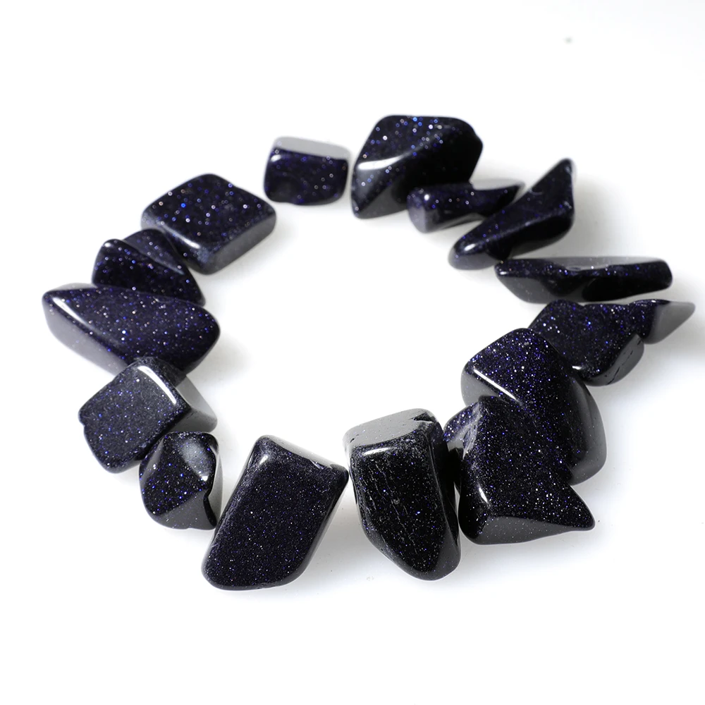 Natural Blue Sandstone Gravel Beads Irregular Undrilled Healing Stone For Jewelry Making Fish Tank Bonsai Decoration Garden