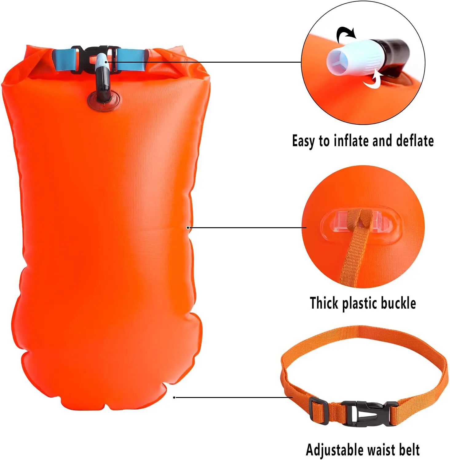 Customizable Factory Wholesale Swimming Buoy Kit Durable PVC Blow with Storage Bag for Diving Beach Travel Pool Use