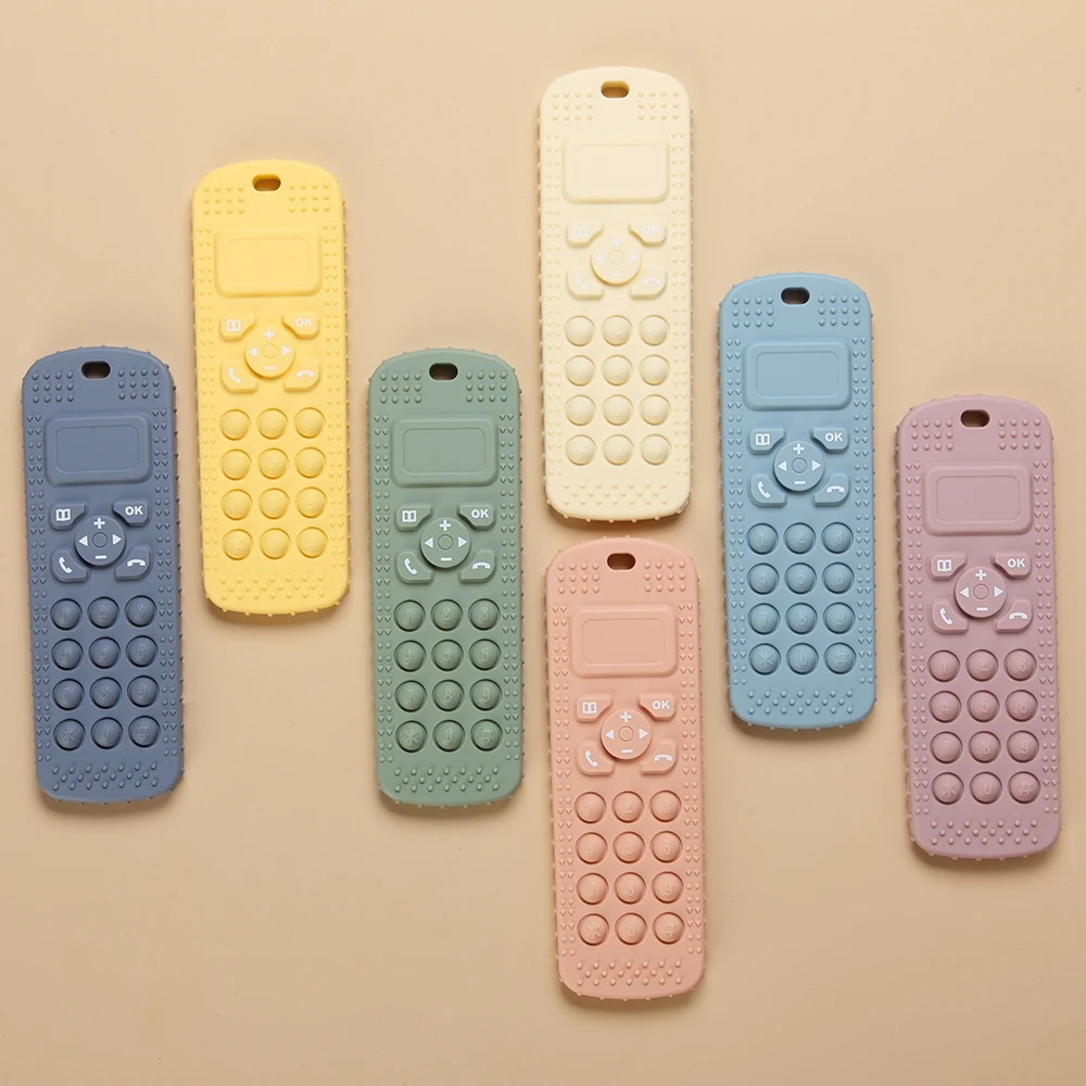 New Arrival Chewable Mobile Phone Shape Silicone Baby Teether Hanging Educational Toys for Kids