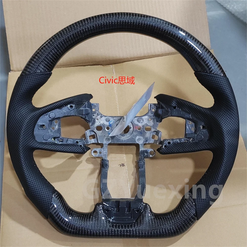For HONDA CIVIC 10th Chinese Generation FC/FK 2016 2017 2018 2019 2020 2021 Black Real Carbon Fibre Custom Steering Wheels