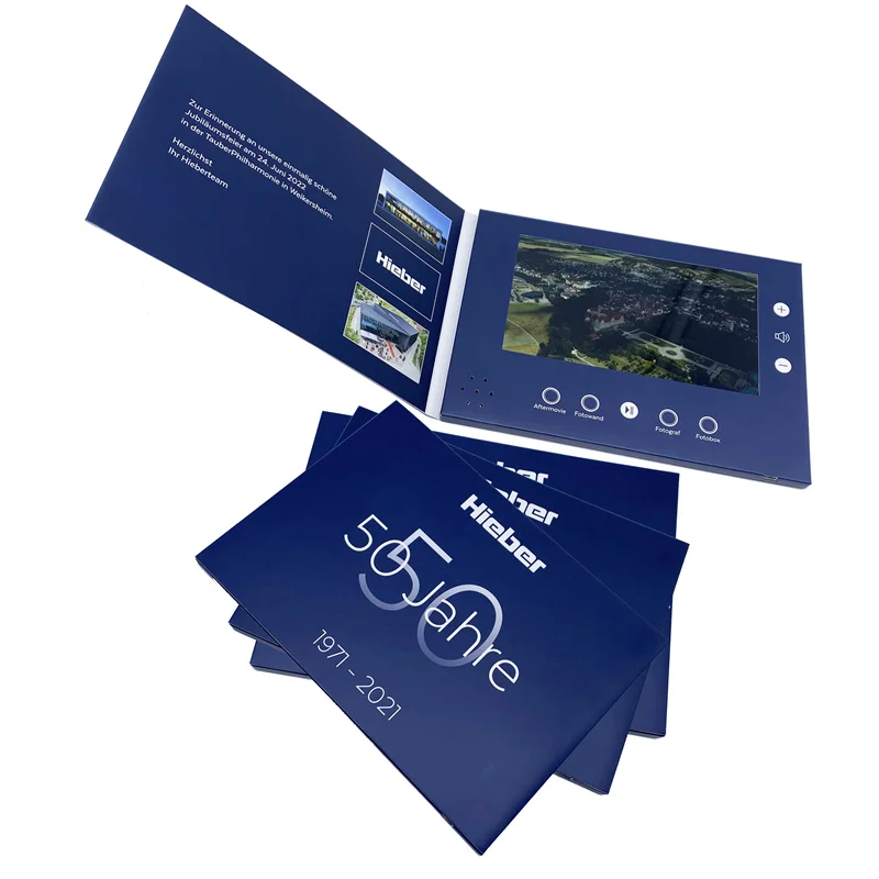 Custom 7 inch digital video book chinese homemade lcd a5 brochure video card