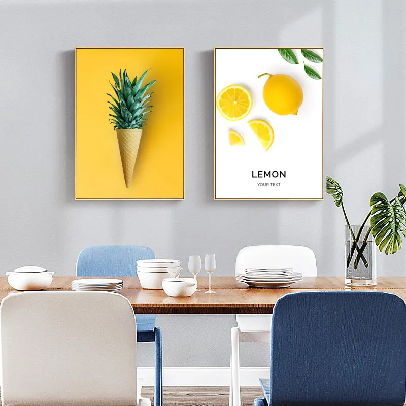 Fresh Fruit Pictures Literary and Interesting Home Restaurant Wall Decoration Canvas Painting